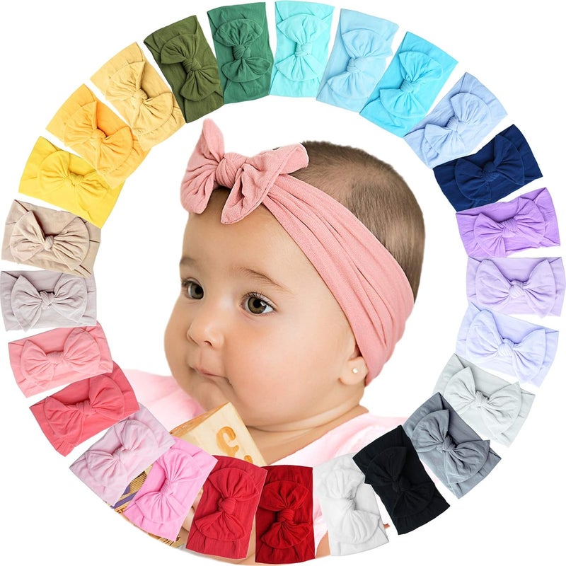 KANGAROO 25 Colors Baby Bows Headbands For Baby Girls,Newborn Infant Toddler Hairbands and Child Hair Accessories - Image 1